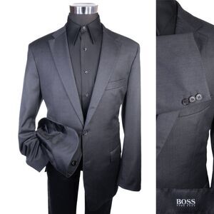 Hugo Boss Sport Coat Blazer 42L Long Comfort Fit Wool Two Button Gray